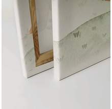 Detaljvy av en canvas med träram