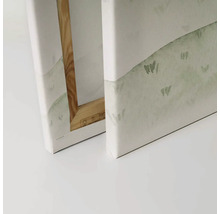 Detaljvy av en duk med träram