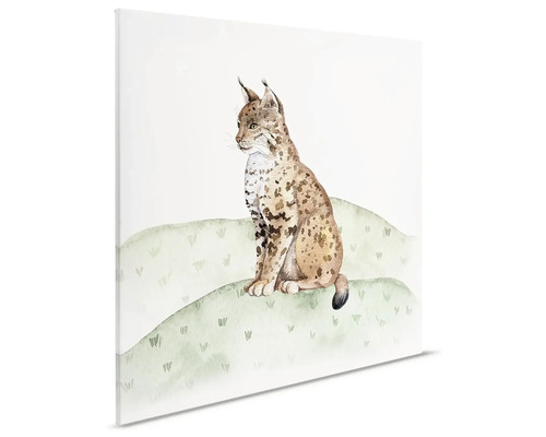 Canvas målning med en sittande lodjur