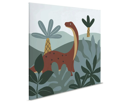 Canvastavla med dinosaurie- och växtmotiv
