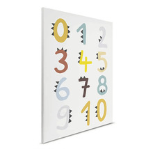 Canvastavla med siffror från noll till tio som läromedel