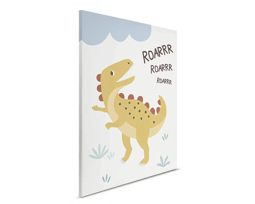 Canvastavla med dinosauriemotiv och texten ROARRR