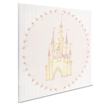 Canvastavla med slottsmotiv och blommig ram