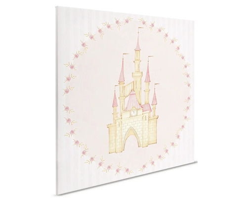 Canvastavla med slottsmotiv och blommig ram