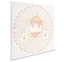 Canvastavla med sagovagn och rosmotiv för barnrum