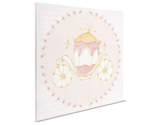 Canvastavla med sagovagn och rosmotiv för barnrum
