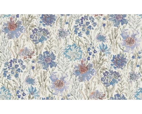 Tapet med blommig akvarellmönster