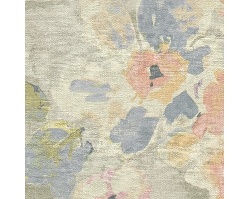 Närbild av en strukturerad tapet med blommönster