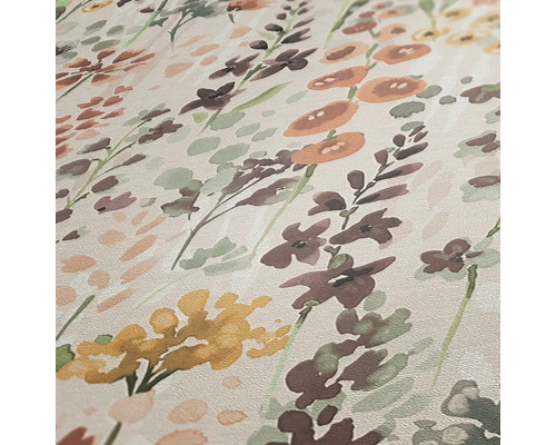 Närbild av en tapet med blommönster