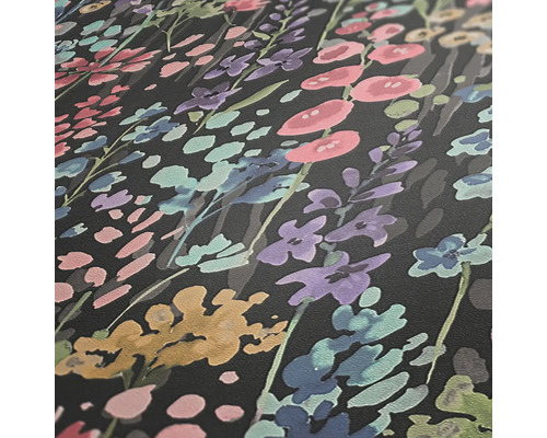 Närbild av en tapet med blommönster