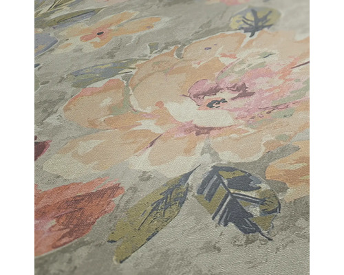 Närbild av en tapet med blommönster