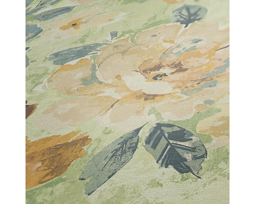 Närbild av en tapet med blommönster