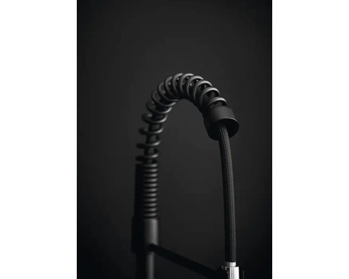 Köksblandare med spiralfjäder och flexibel slang