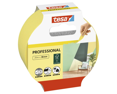 Tesa Professional maskeringstejp, 25 meter gånger 38 millimeter