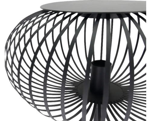 Sidobord med metallram i sfärisk form