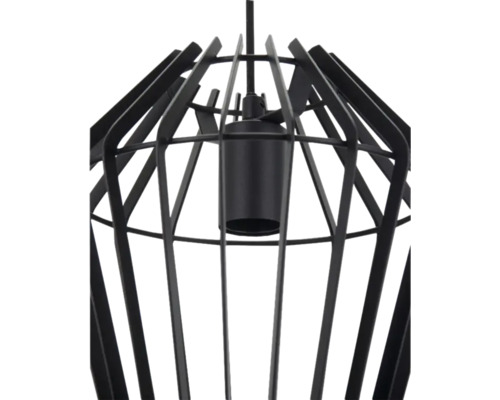 Svart hänglampa med skärm i burform för inomhusbruk