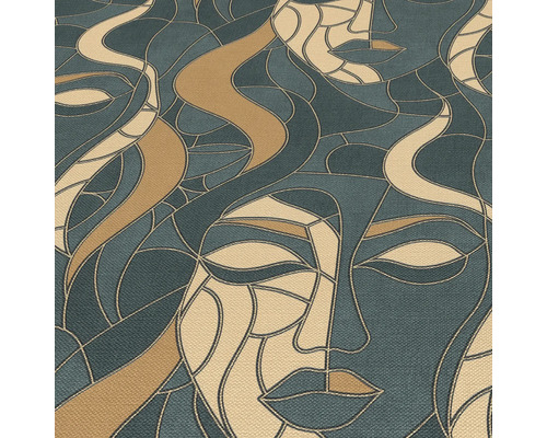 Tapet med abstrakt kvinnligt ansiktsmönster