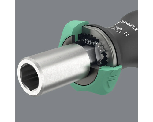 Detaljbild av en Wera skruvmejsel med bitshållare