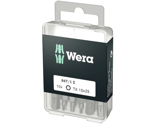Wera bitssats 867/1 Z Torx TX 10x25 i transparent förpackning
