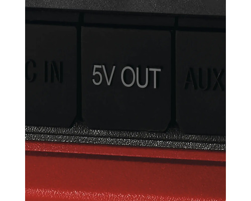 Närbild av ''5V OUT''-porten