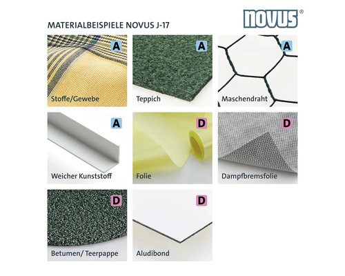 Materialexempel: Tyger, väv, matta, trådnät, mjukplast, folie, ångspärrsfolie, bitumen eller takpapp, aludibond