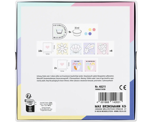 Tvättbara målarbilder för barn med motiv och färger