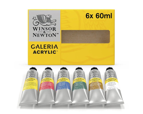 Winsor och Newton Galeria akrylfärgsset med sex tuber à 60 ml