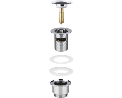 Tvättställsavlopsgarnitur med ventilpropp och tätningar