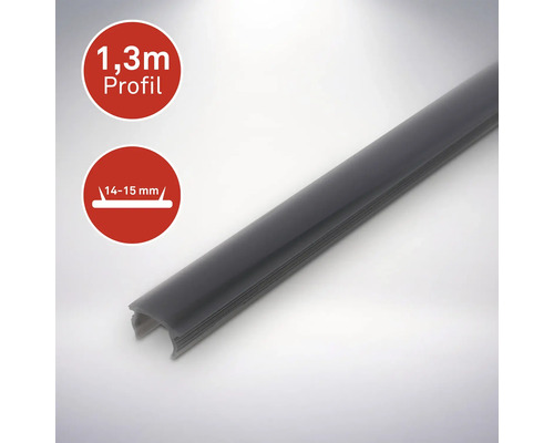 LED-profil med en längd på 1,3 meter och en bredd på 14 till 15 millimeter