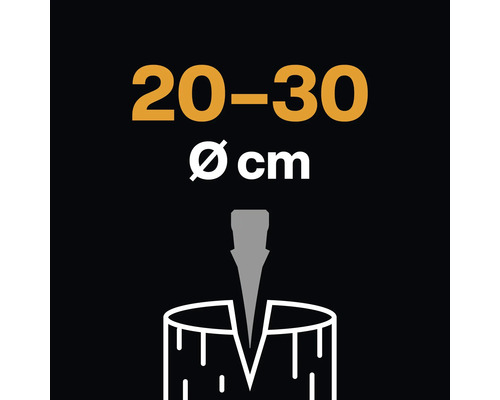 Symbol för vedlängd 20 till 30 centimeter