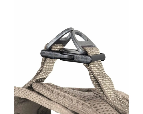 Detaljvy av ett band med metallspänne