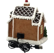 Dekorativt pepparkakshus med USB-kabel för julbelysning