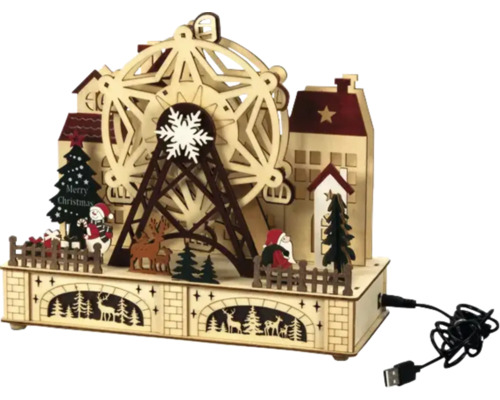 Juldekoration med pariserhjul och julmotiv