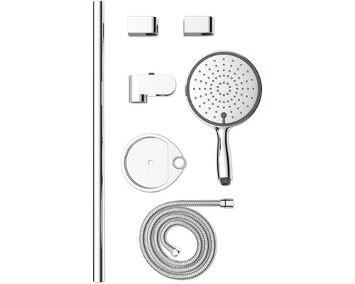 Duschstångset med handdusch, duschslang och väggfäste