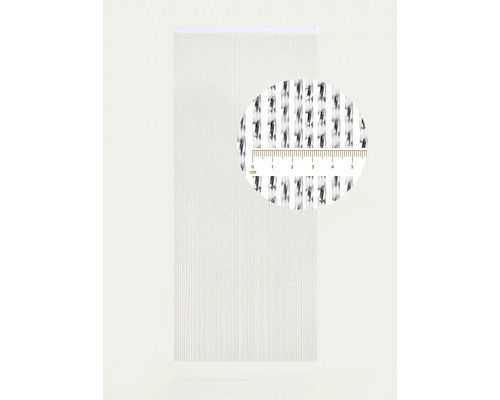 Trådgardin med mönster och detaljvy