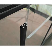 Detaljvy av en växthusprofil med glas