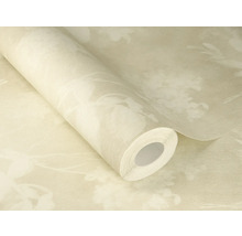 Rulle beige non-woven tapet med blommönster