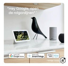 Smarta hem röstassistenter på en marmoryta med logotyper för Google Home, SmartThings och Amazon Alexa kompatibilitet. (Image AI modified or generated)