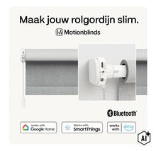 Motionblinds uppgraderingskit för rullgardin med Bluetooth anslutning kompatibel med Google Home SmartThings och Alexa (Image AI modified or generated)