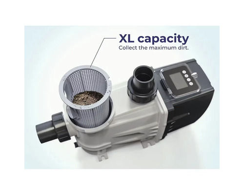 Poolpump med extra stor filterkorg för smutsuppsamling