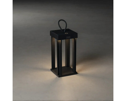 Svart bärbar LED-lykta med bärhandtag