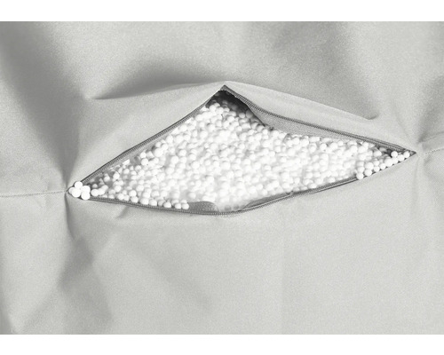 Fyllning av en sittsäck med dragkedjeöppning