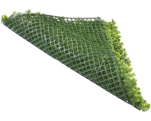 Konstgräsmatta med gröna blad på plastgaller