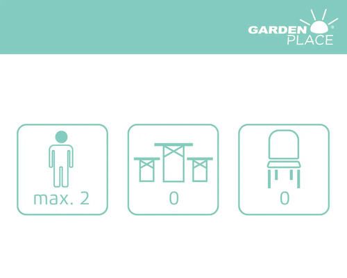 Symboler för maximalt antal personer, bord och stolar