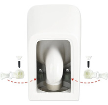 Detaljvy av toalett med fästmaterial