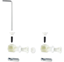 Installationssats för sanitetsartiklar med skruvar och insexnyckel