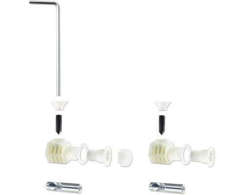 Installationssats för sanitetsartiklar med skruvar och insexnyckel