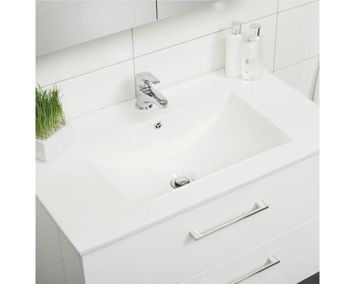 Tvättställ med handfat, armatur och två lådor för badrummet