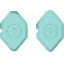 Två fogspatlar av plast med storlekarna 10/5 och 8/9