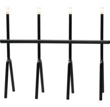 Svart ljusstake med fyra ljus